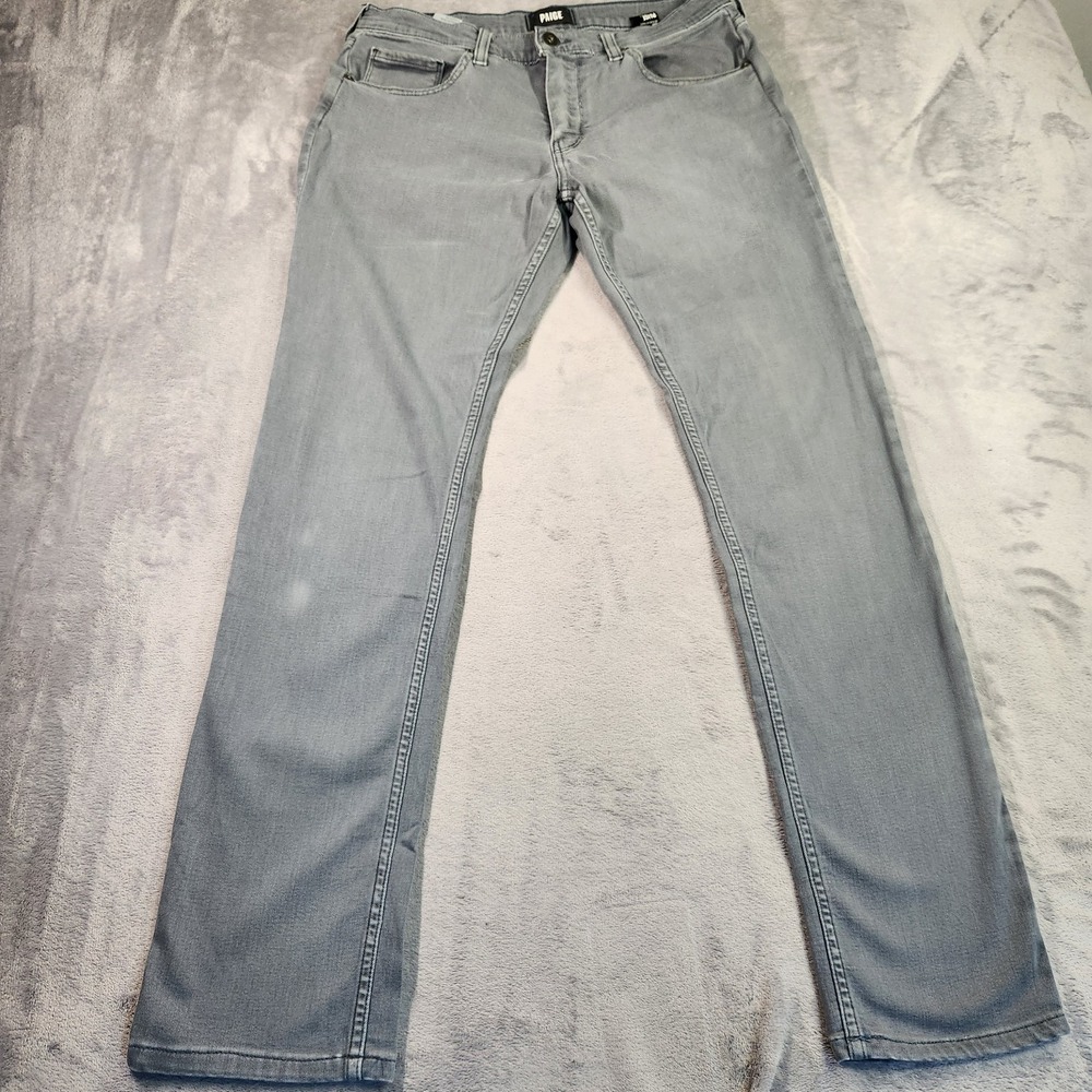 PAIGE Federal Men's Gray Stretch Slim Straight Jeans Size 31 31x31 Pants